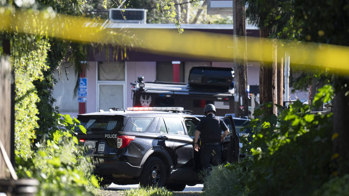 Sacramento Police officers respond to a standoff incident earlier this year. 